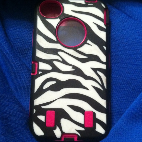 hot pink/zebra iphone 4/4s otterbox