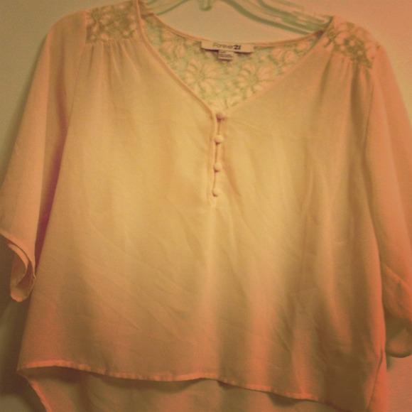 SOLD!!! Cream flowy lace blouse
