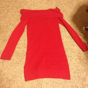 Hot off shoulder red dress