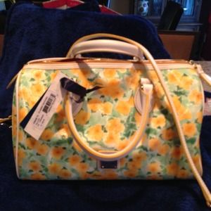 NWT Dooney Yellow Floral Handbag