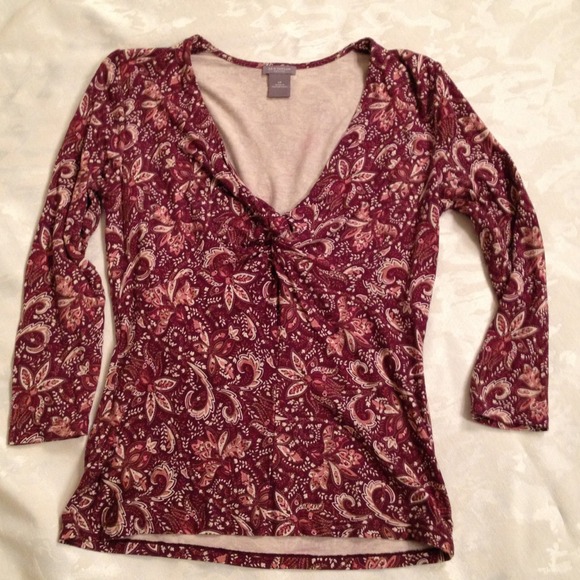 **SOLD**Pretty cranberry, browns top