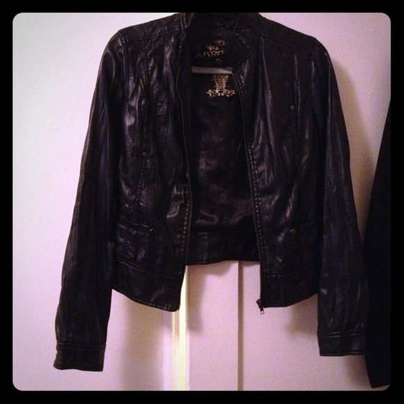 Faux leather riders jacket