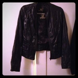 Faux leather riders jacket