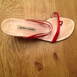 Manolo Blahnik strappy sandal.