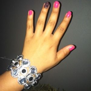 Silver toned sparkly bracelet