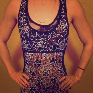 Lace see through sexy dress