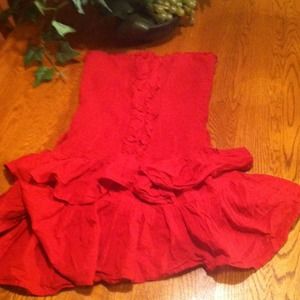 Red ruffled dress
