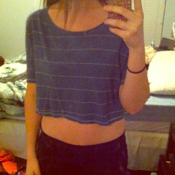 Blue striped half shirt