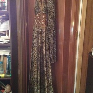 Leopard gown and scarf