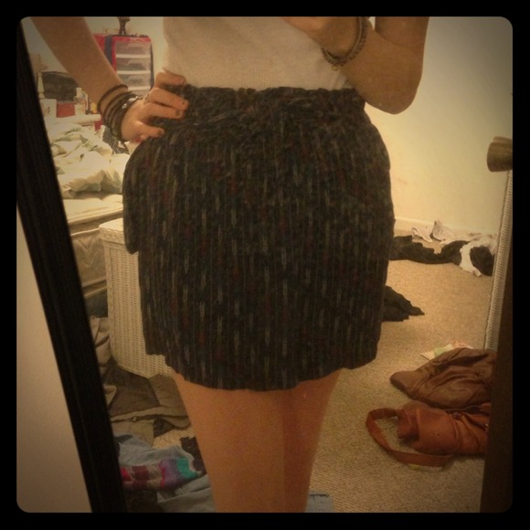 Black striped high waisted skirt