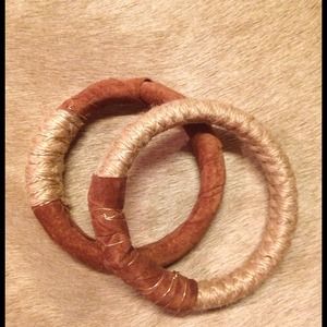 Suede & twine bangles