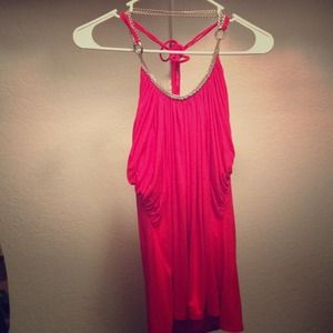 white house black market red party halter top