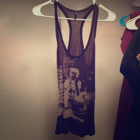 super soft printed black tank top