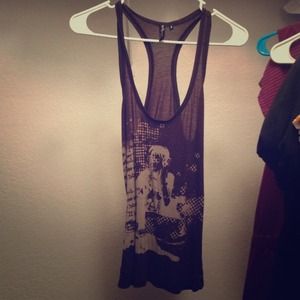 super soft printed black tank top