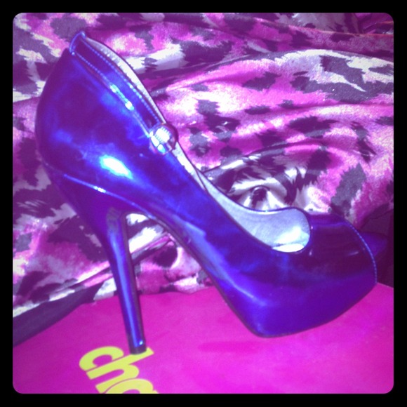 Metallic blue  heels