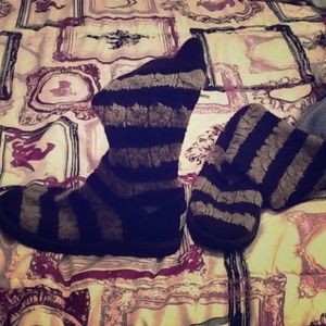 Slouchy Striped Ugg Cable Knit Boot Size 8