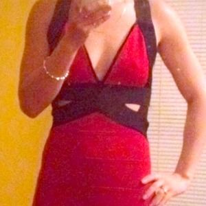 Red bebe club dress SOLD