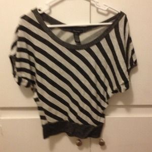 Black and white off the shoulder top