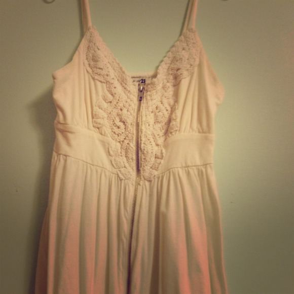 SOLD!!! Cream zip up sun dress