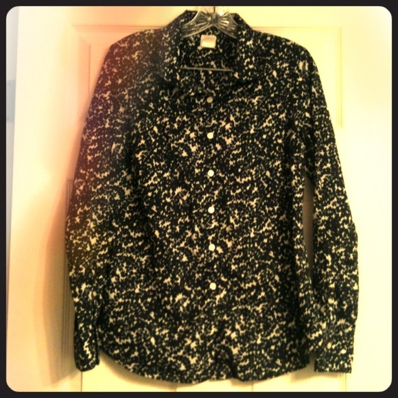 Black & white J Crew button up shirt