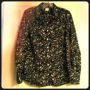 Black & white J Crew button up shirt