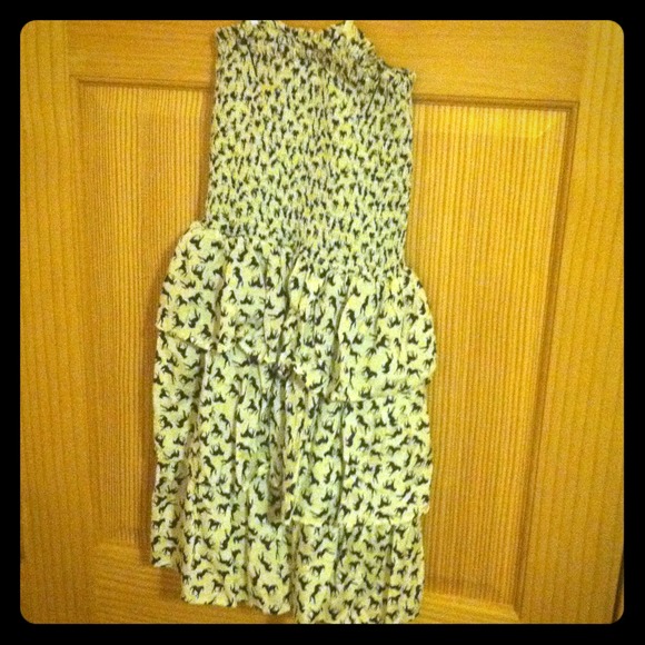 UO Black Stallion Tube Top Tiered Dress XS