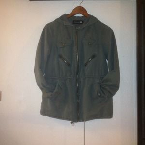 Hooded Army Green Anorak Jacket