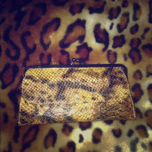 Brown Snake skin clutch / wallet