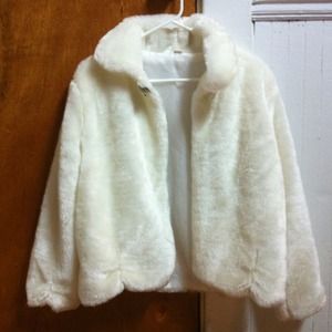 White Casual Fur Coats Jackets