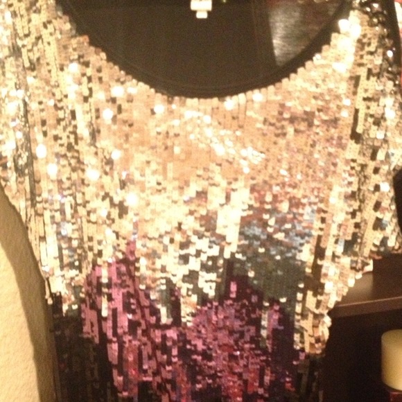 Front sequin top back plan black