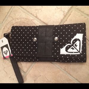New - Roxy black polka dot wallet.