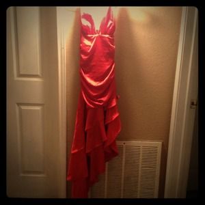 Halter style red dress