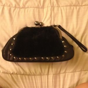 Black real horsehair handbag with 2 carry style
