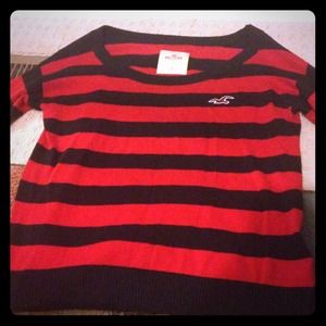 Red and Black Striped Hollister Shirt