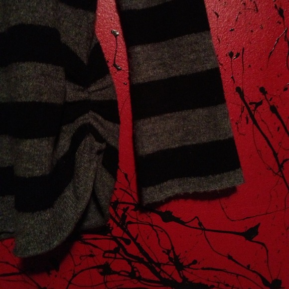 🎉REDUCED! Stripe Black & Gray Sweater! - Picture 2 of 4