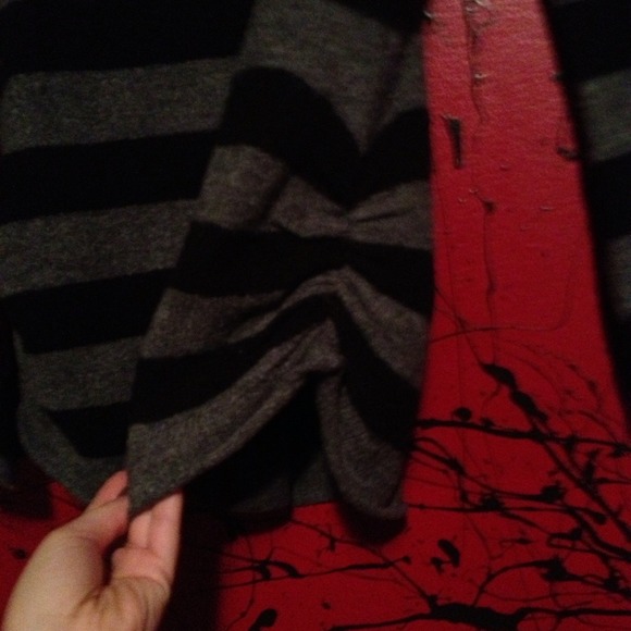 🎉REDUCED! Stripe Black & Gray Sweater! - Picture 3 of 4