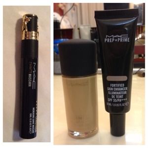Mac Liquid foundation, primer, and mascara bundle