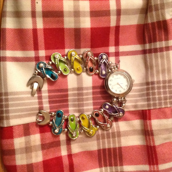 ▶️REDUCED◀️Multicolored Flip Flop Watch