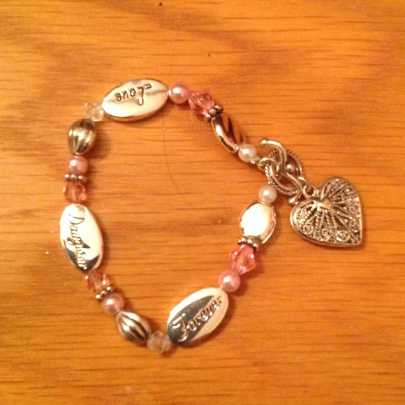 🌟REDUCED🌟Pink and Silver Heart Charm Bracelet