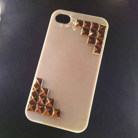 Studded White iPhone 4 Hard Case