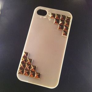 Studded White iPhone 4 Hard Case