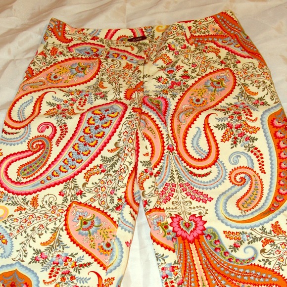 J CREW COLORFUL PAISLEY PANTS