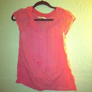 Coral sheer top