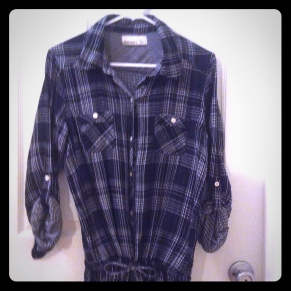 Black and White plaid tunic