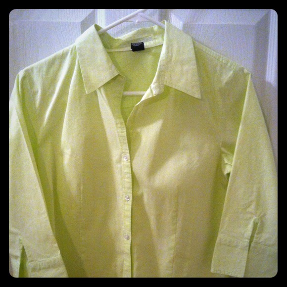 Lime green button up - Picture 1 of 3