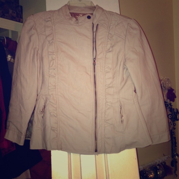 Pig pink leather motorcycle jacket