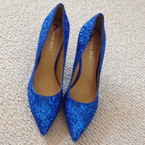 Nine West BRAND NEW NINE WEST BLUE GLITTER PUMPS from Jade's closet