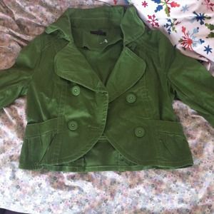 Green mini jacket.