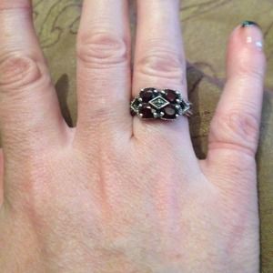 Sterling and garnet ring