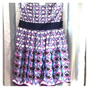 Butterfly Print Strapless Dress ✨